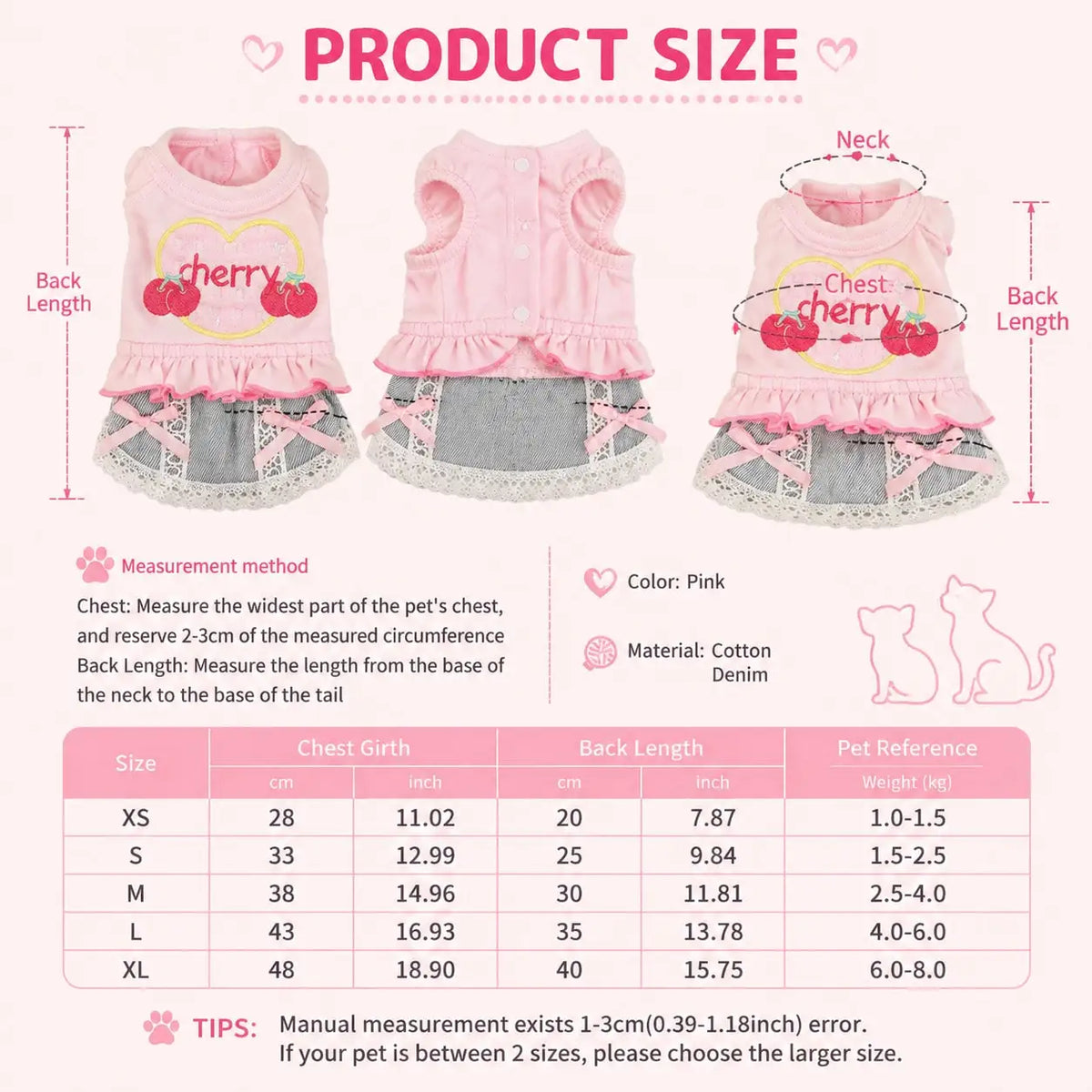 Dog Denim Skirt Vest Outfit for Outdoor Walking and Travel