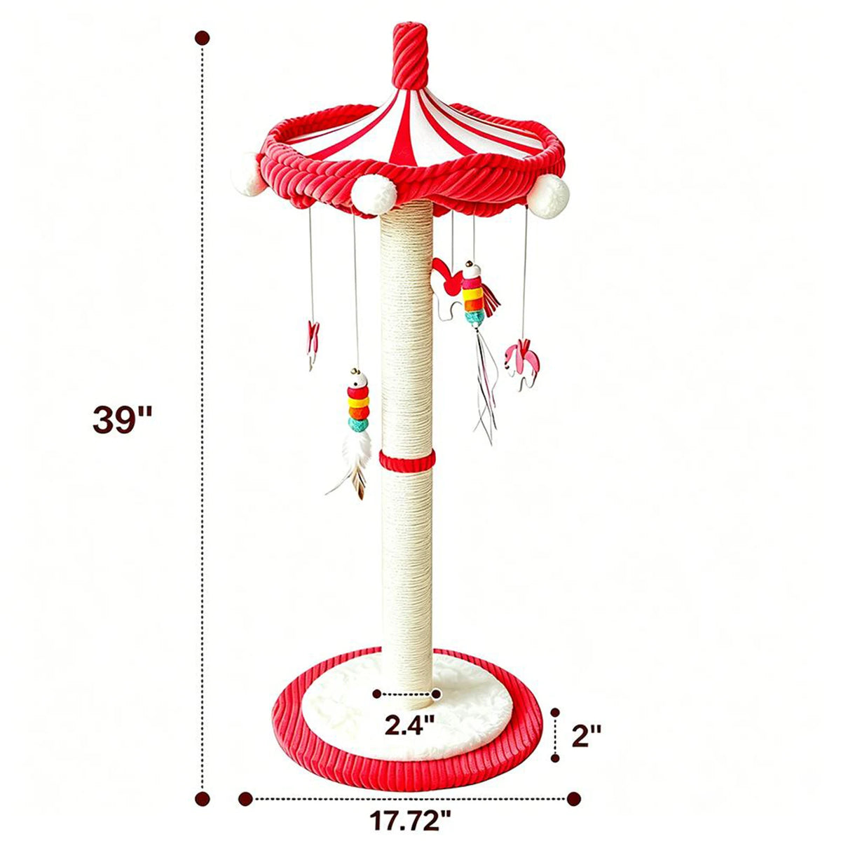 CWV Carousel Cat Tree With Rotating Toy And Scratching Post