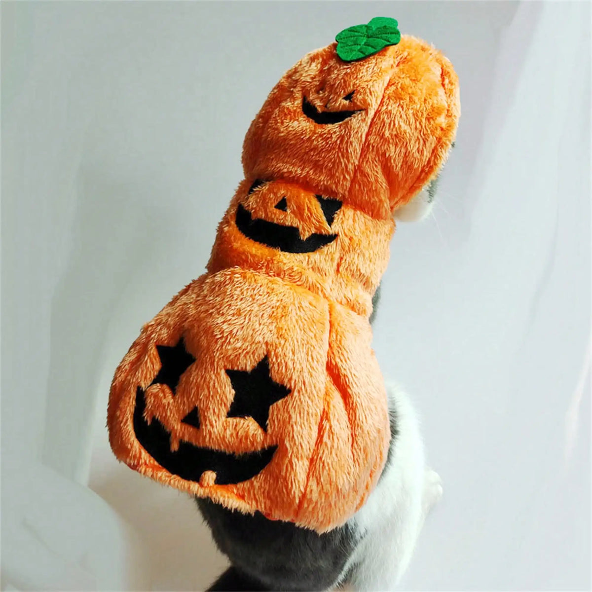 Halloween Pumpkin Dog Costume Warm Fleece Pet Hoodie for Cosplay