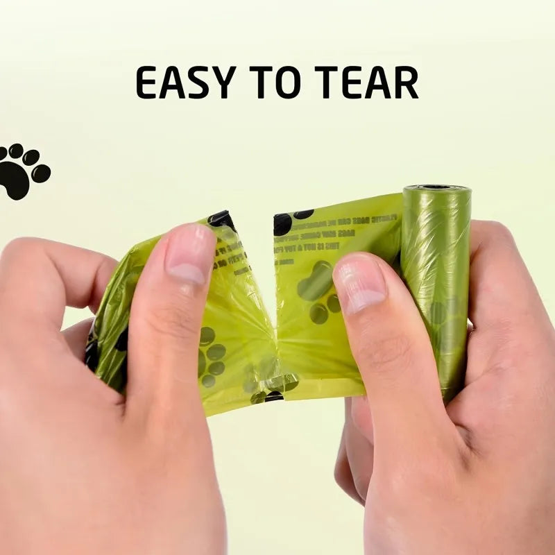 Extra Thick Leak Proof Dog Poop Bags With Paw Prints