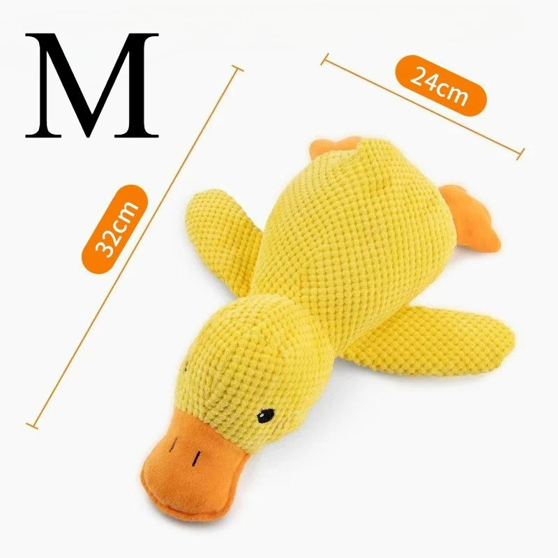 Plush Sleeping Duck Dog Toy for Chewing and Comfort