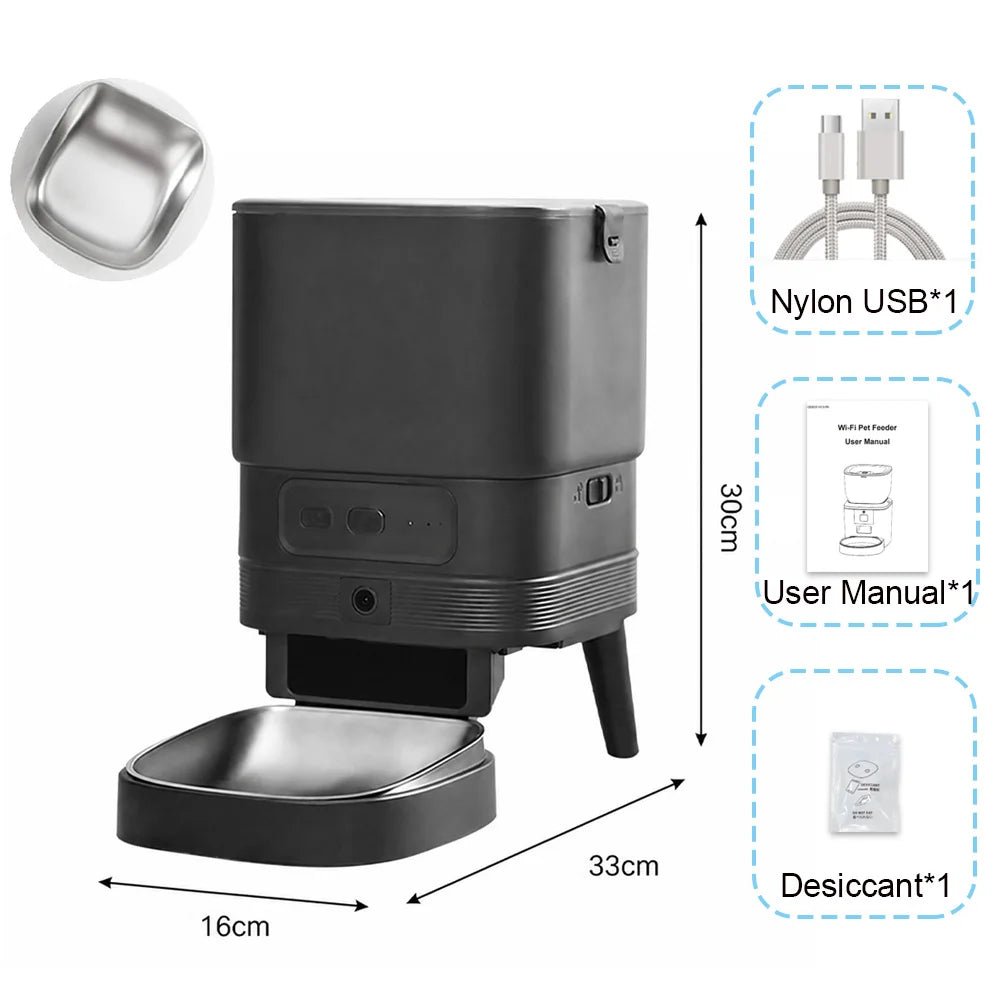 Furpipi Automatic Smart Pet Feeder With Camera And Timed Schedule