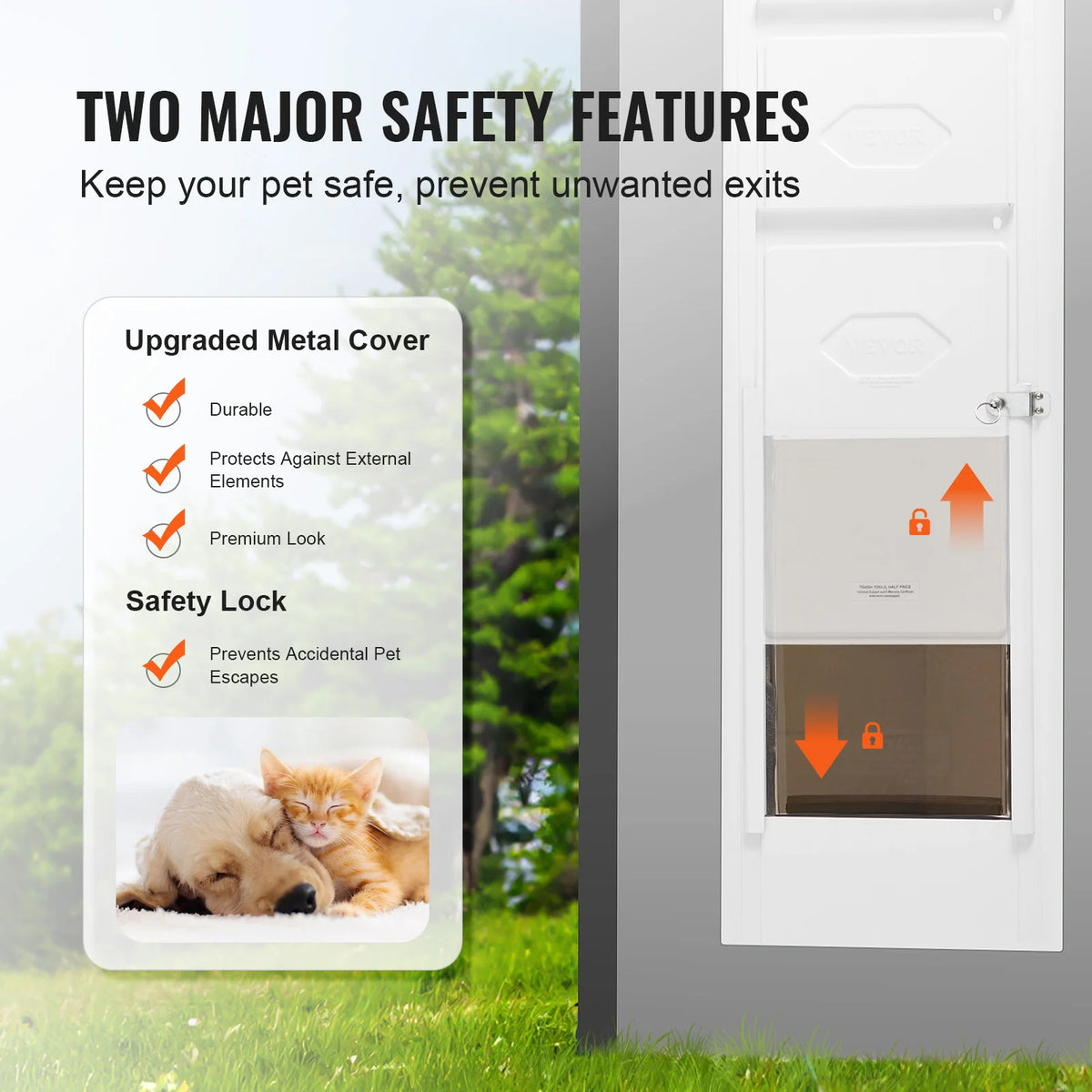 Adjustable Pet Door For Sliding Glass Doors With Secure Flap
