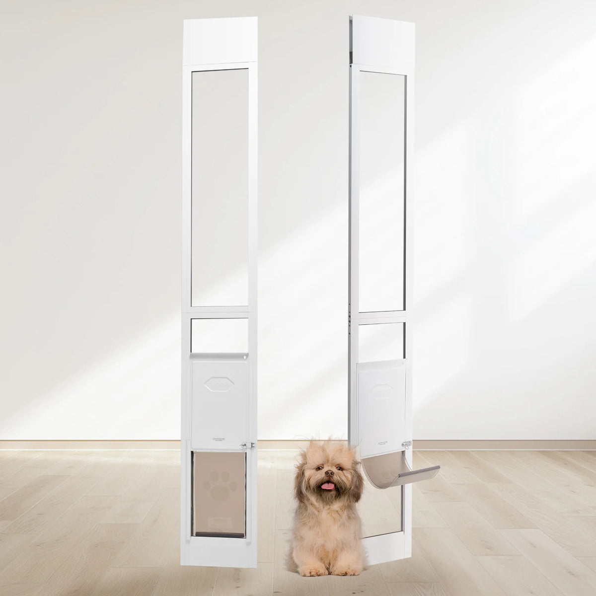 Adjustable Pet Door For Sliding Glass Doors With Aluminum Frame