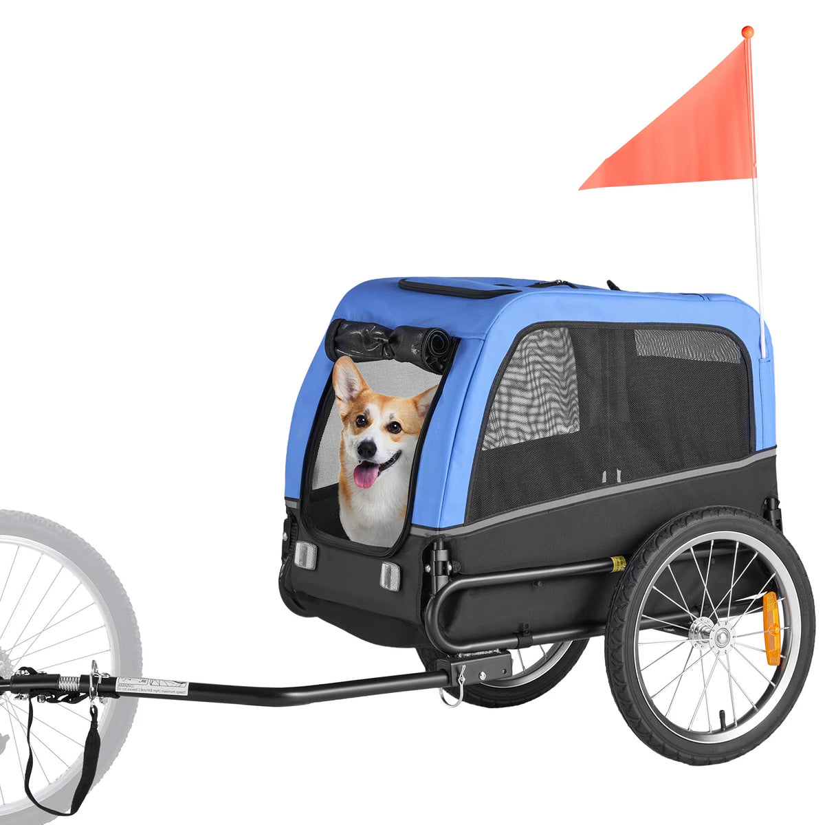 Universal Dog Bike Trailer With Quick Release Wheels And Safety Flag