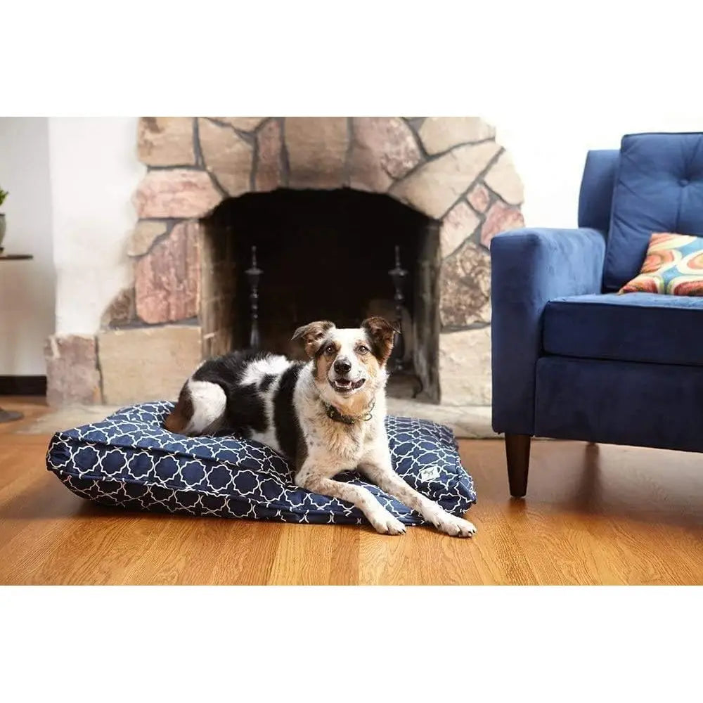Organic Cotton Canvas Dog Crate Pad With Natural Wool Insert