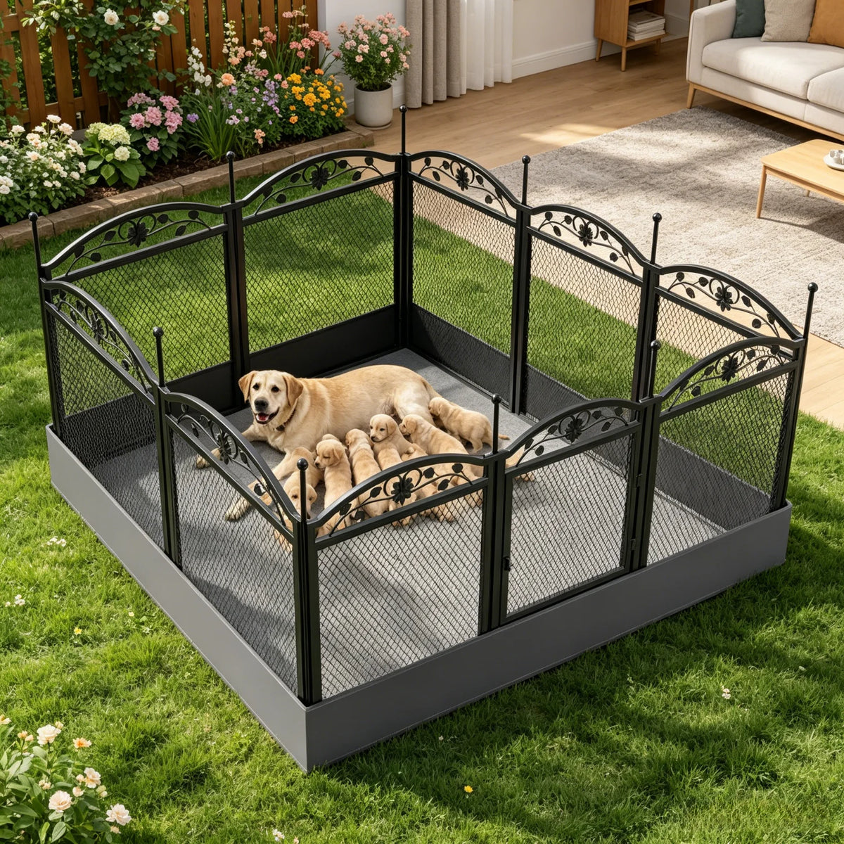 Bingopaw 8 Panel Metal Dog Playpen Heavy Duty Foldable Exercise Fence