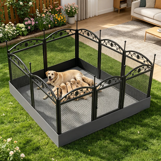Bingopaw 8 Panel Metal Dog Playpen Heavy Duty Foldable Exercise Fence