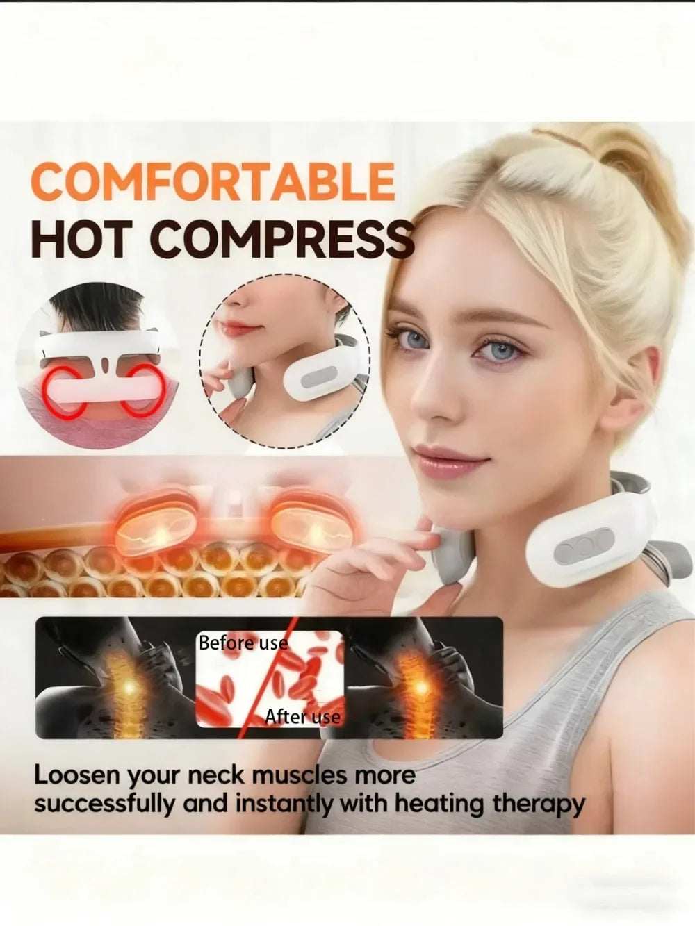 Portable Rechargeable Neck And Shoulder Massager For Muscle Relaxation