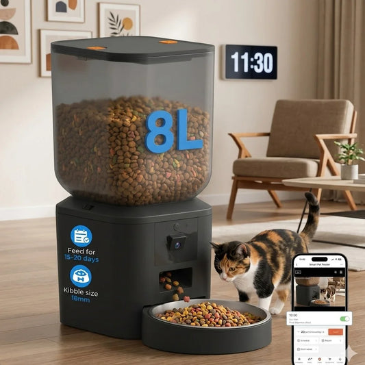 Furpipi Smart Automatic Pet Feeder With HD Camera App Control