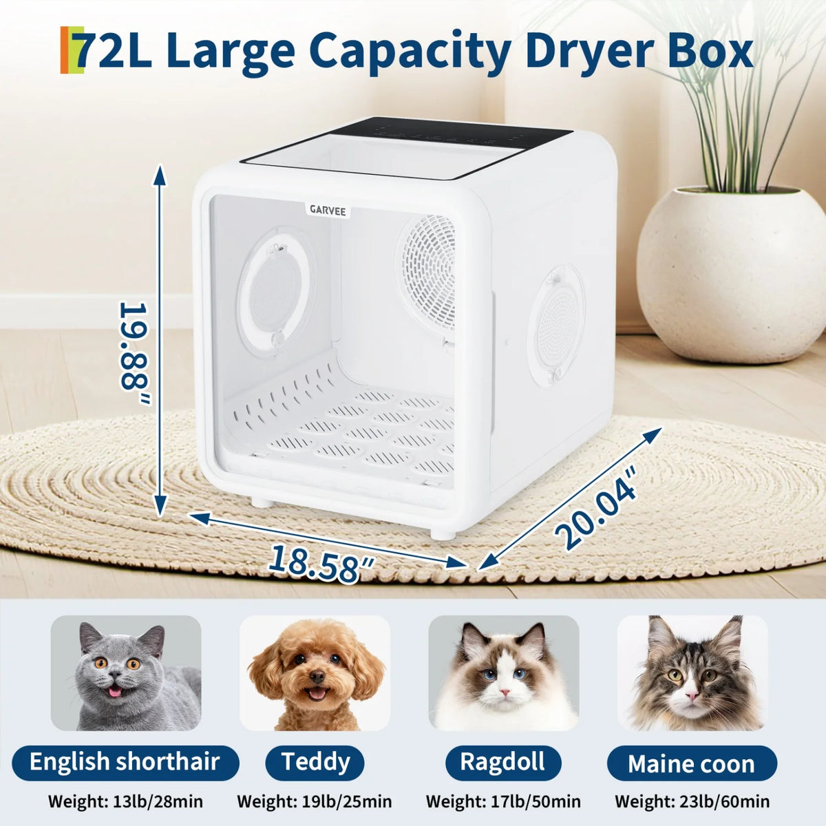 HiMISS Automatic Pet Drying Box With Smart Temperature Control