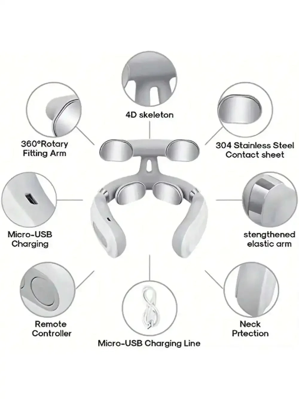 Portable Rechargeable Neck And Shoulder Massager For Muscle Relaxation