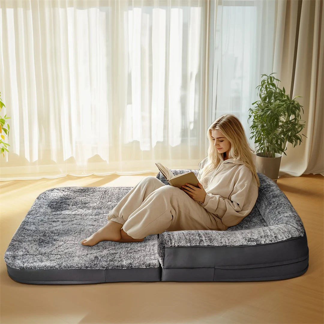 BINGOPAW Orthopedic Pet Bed With Plush Cover And Foldable Design