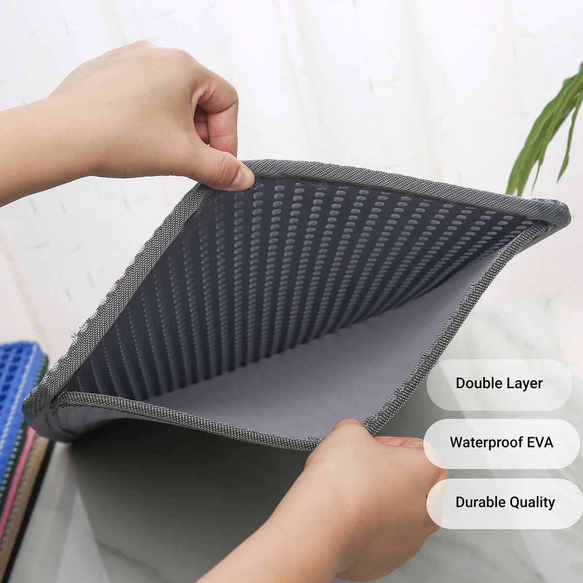 Double Layer Cat Litter Mat With Waterproof Urine Proof Design
