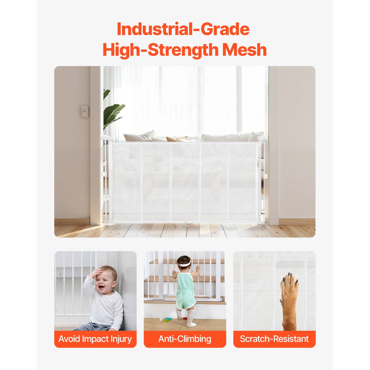 SucceBuy Retractable Baby Gate For Safe Indoor Home Protection