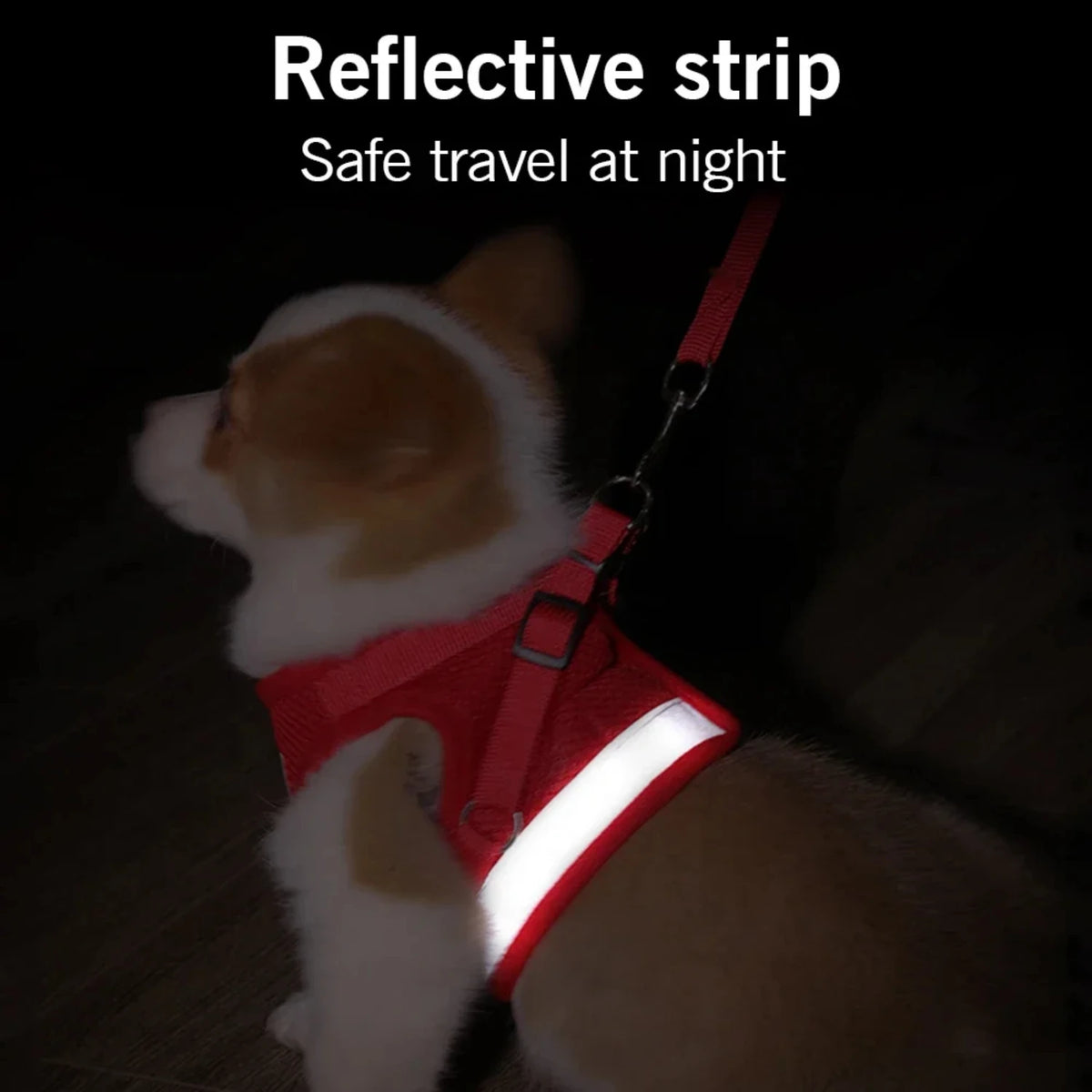 Reflective Adjustable Dog And Cat Vest Harness With Leash