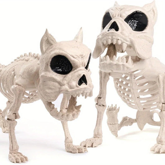 Joyfy Poseable Dog Skeleton Plastic Halloween Indoor Outdoor Decoration
