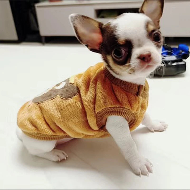 Cute Printed Dog Sweater Warm Fleece Winter Pet Pullover