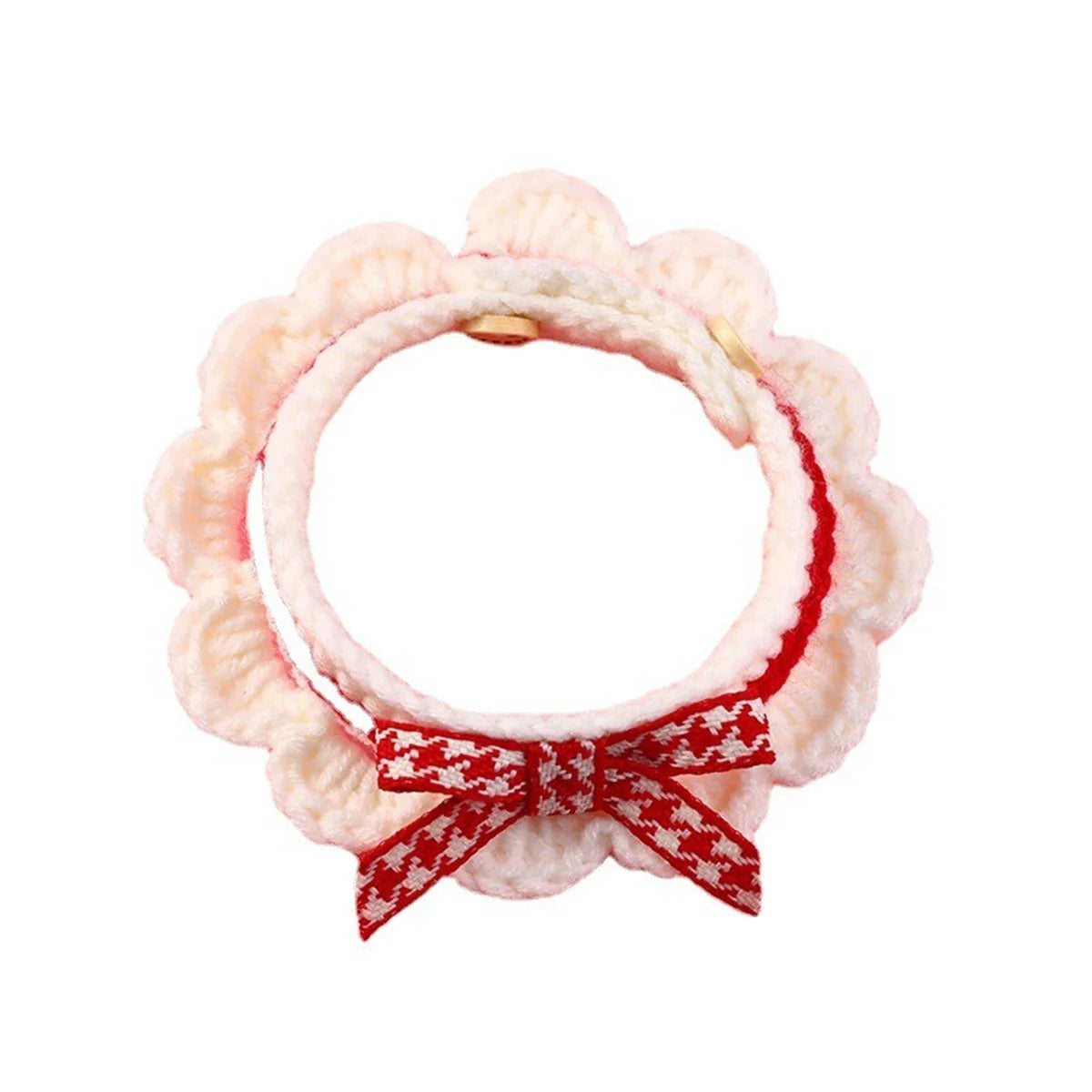 Adjustable Bow Knot Hand Knitted Decorative Pet Collar