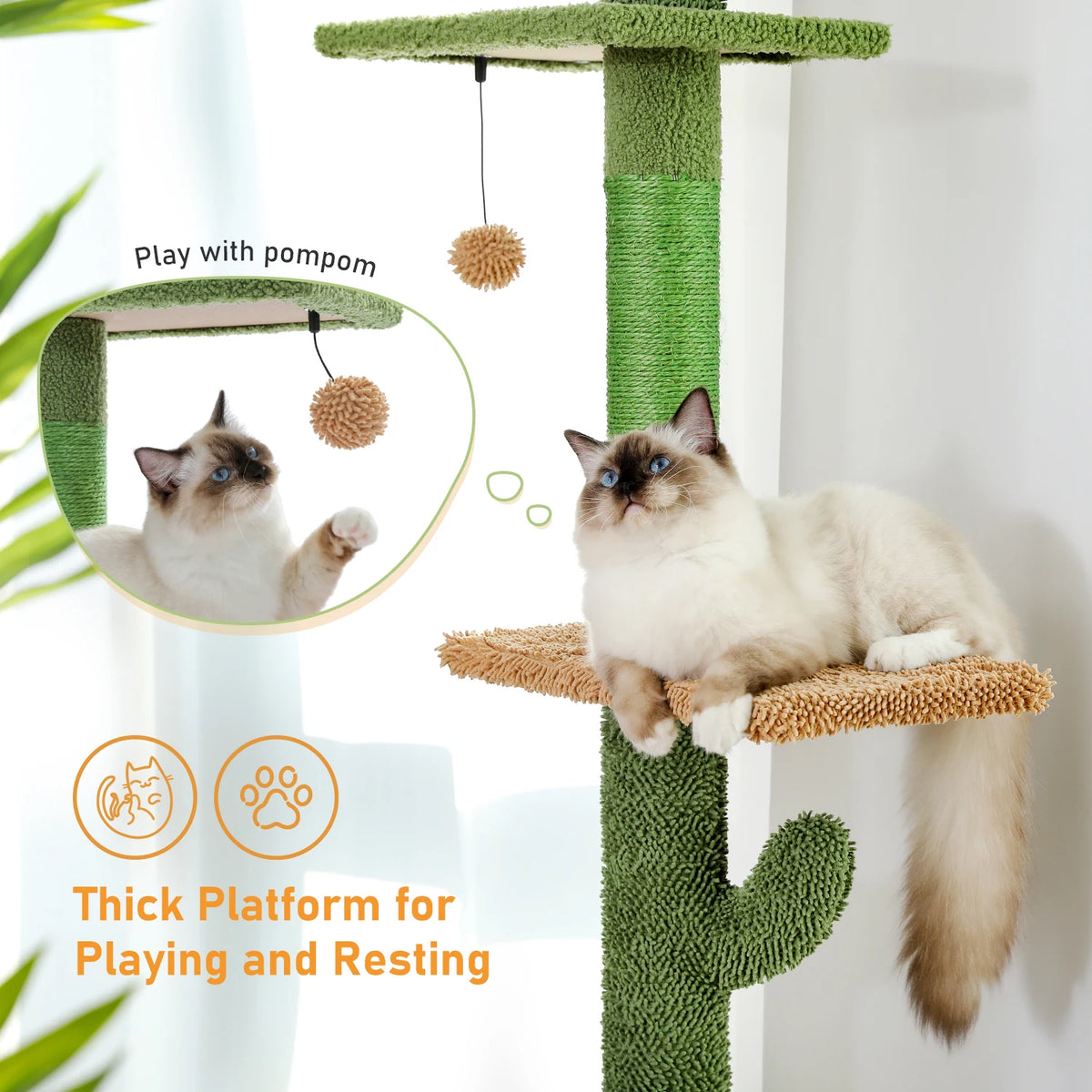PAWZ Road Cat Tree Tower With Scratching Post And Hammock