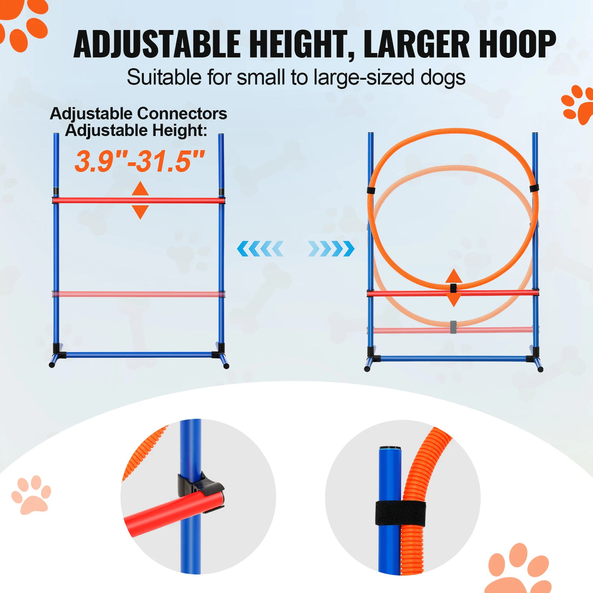 Dog Agility Training Equipment Set With Adjustable Hurdles Weave Poles