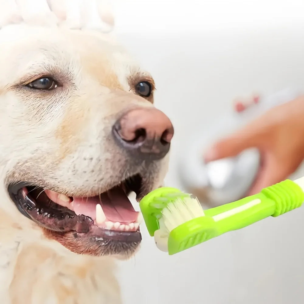 Three Sided Pet Toothbrush For Dogs And Cats Dental Cleaner