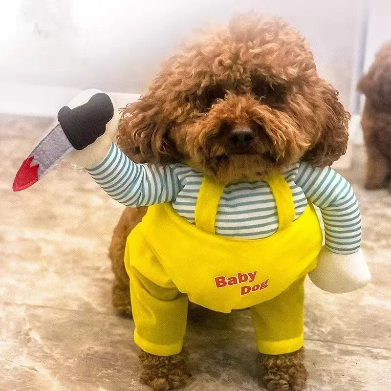 Halloween Chucky Doll Costume for Dogs and Cats Cosplay Outfit