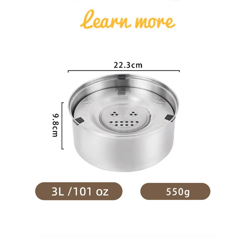 Stainless Steel No Spill Floating Dog Water Bowl