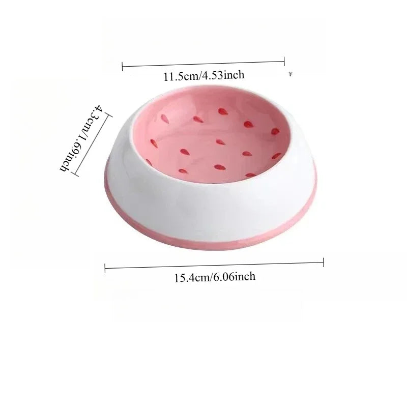 Watermelon Strawberry Shaped Slow Feeder Bowl For Cats And Dogs