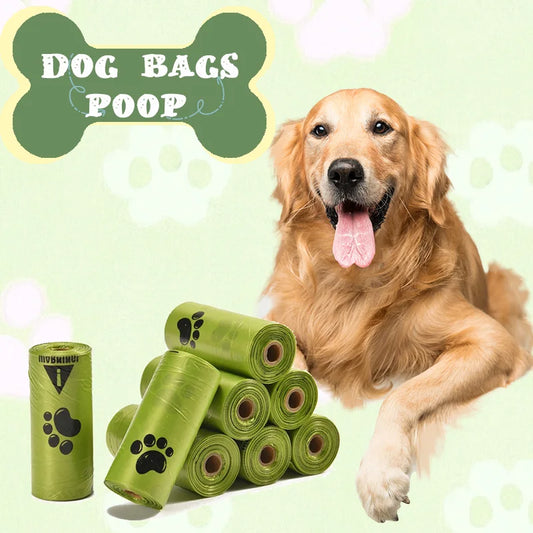Extra Thick Leak Proof Dog Poop Bags With Paw Prints