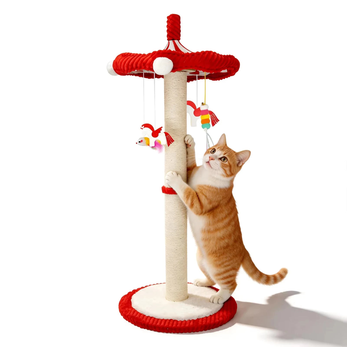 CWV Carousel Cat Tree With Rotating Toy And Scratching Post