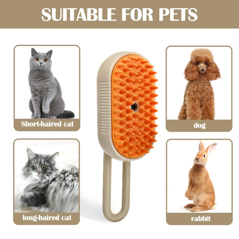 Electric Steam Grooming Brush Hair Remover For Cats And Dogs