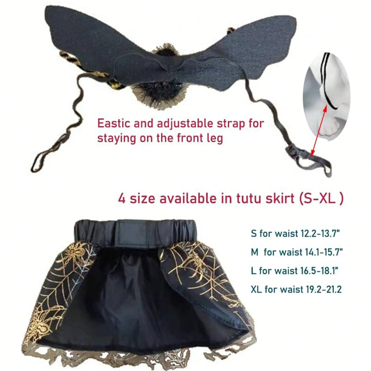 Adjustable Halloween Spider Costume for Dogs Funny Pet Party Outfit