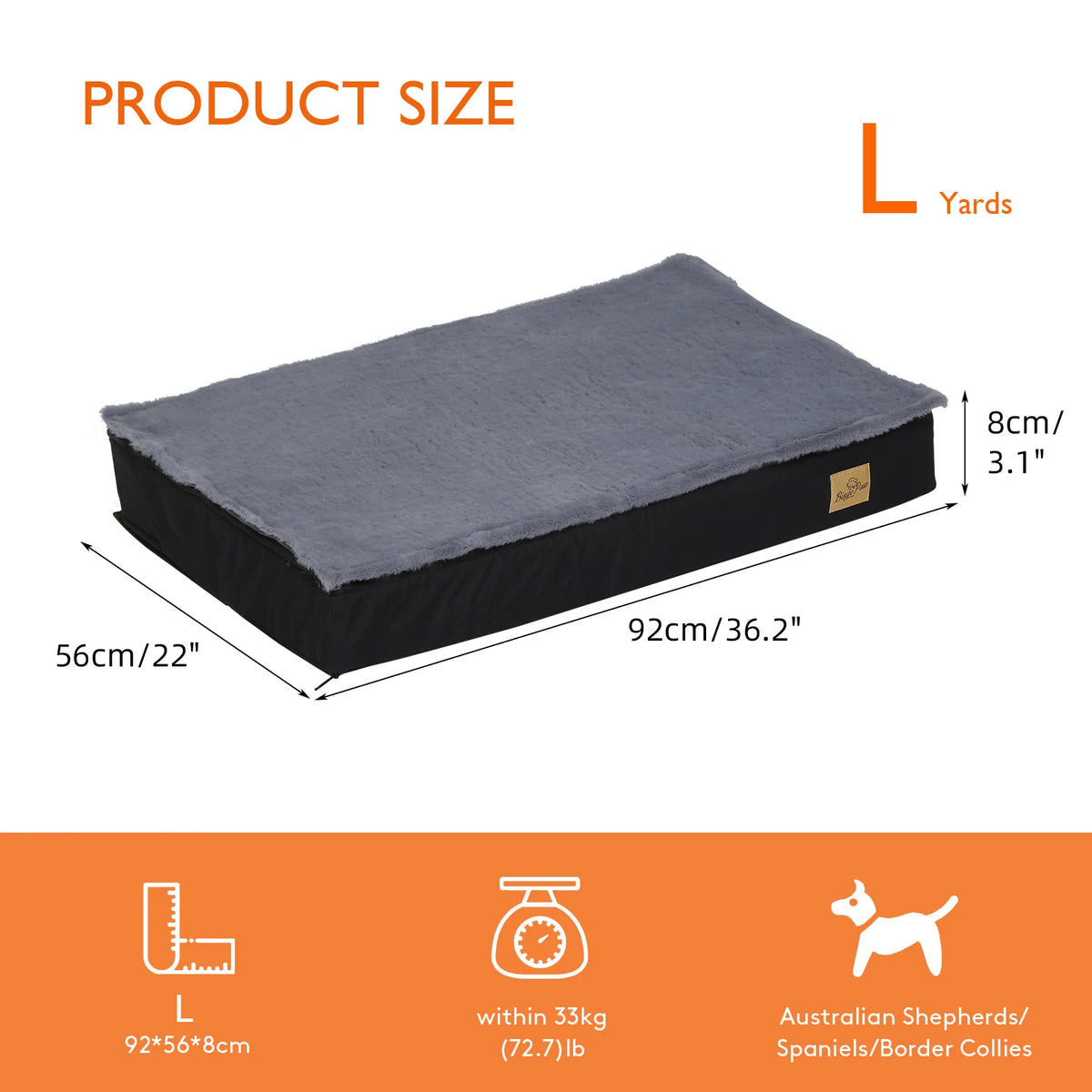 BINGOPAW Washable Orthopedic Dog Bed Sponge Foam Pet Bedding