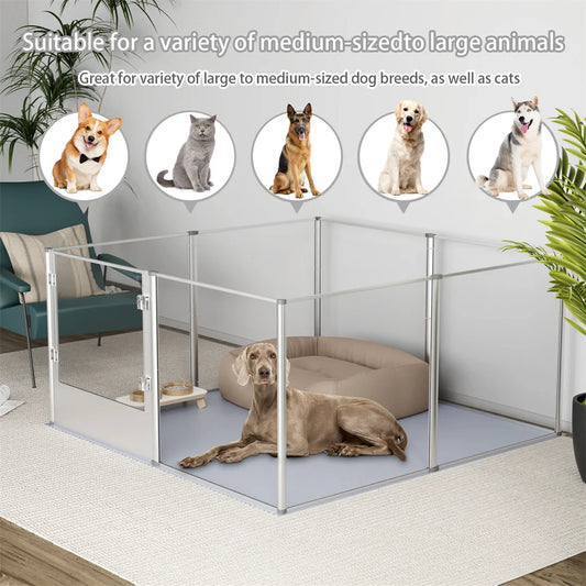 BINGOPAW Clear Acrylic Dog Whelping Playpen For Pets