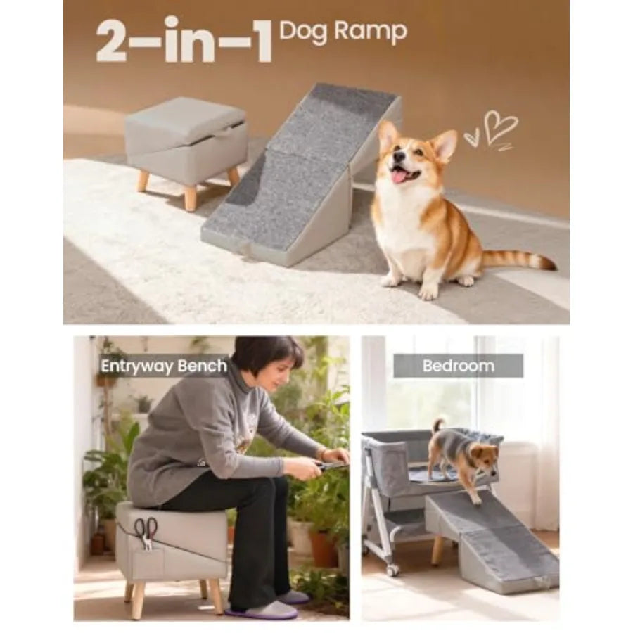 SHXI Dog Door Convertible Pet Ramp and Stairs for Pets