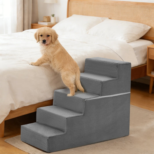Ergonomic Foam Pet Stairs and Curved Ramp for Canines
