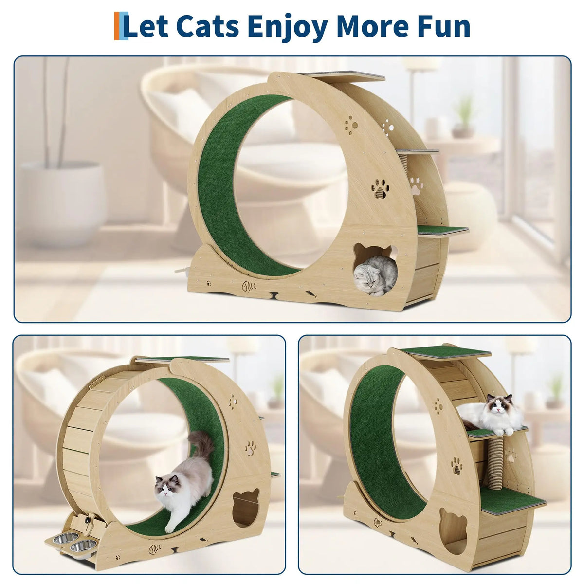 HiMISS Multifunctional Cat Exercise Wheel With Scratch Post