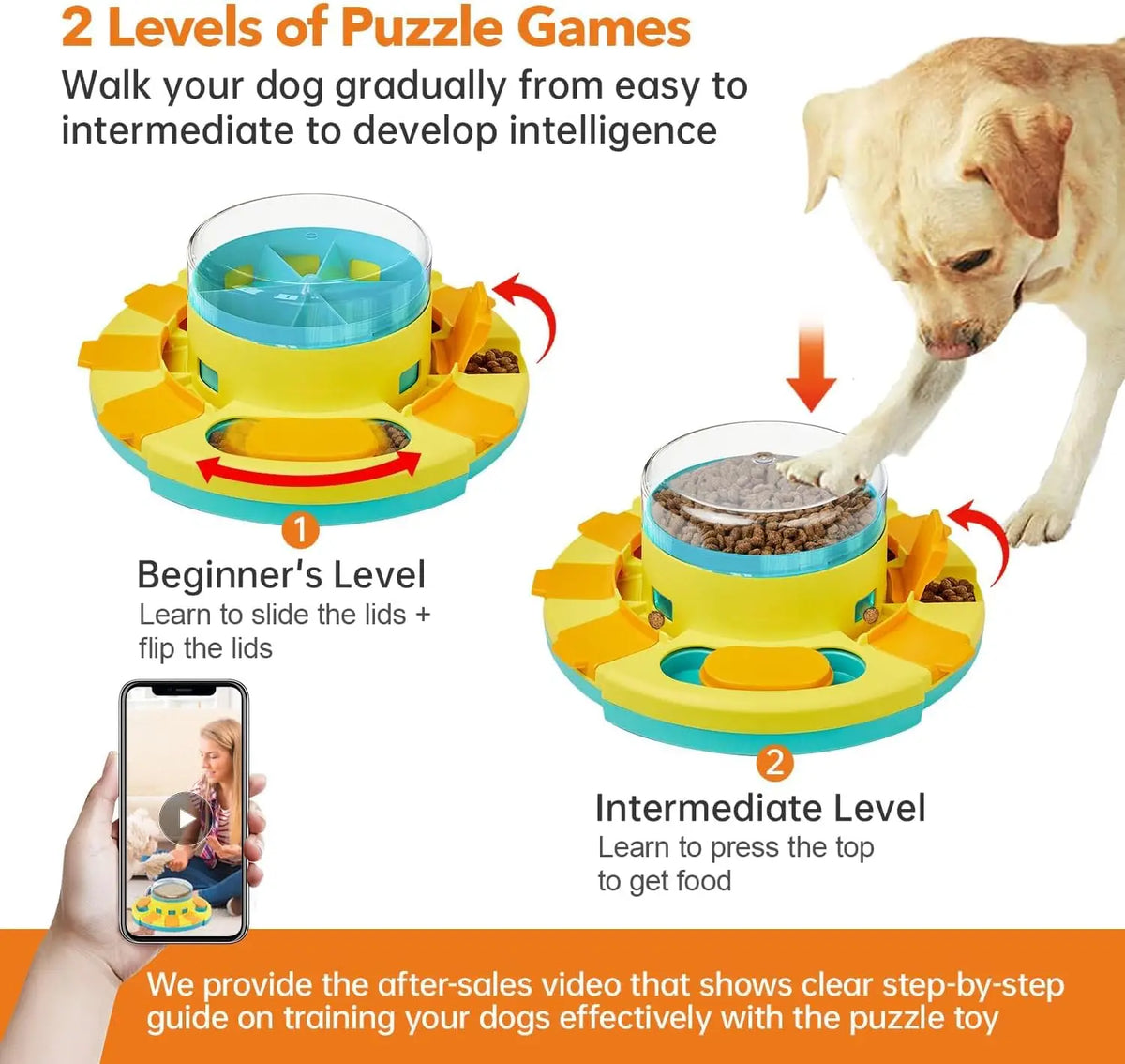 Premium Double Layer Dog Puzzle Toy And Slow Feeder Set