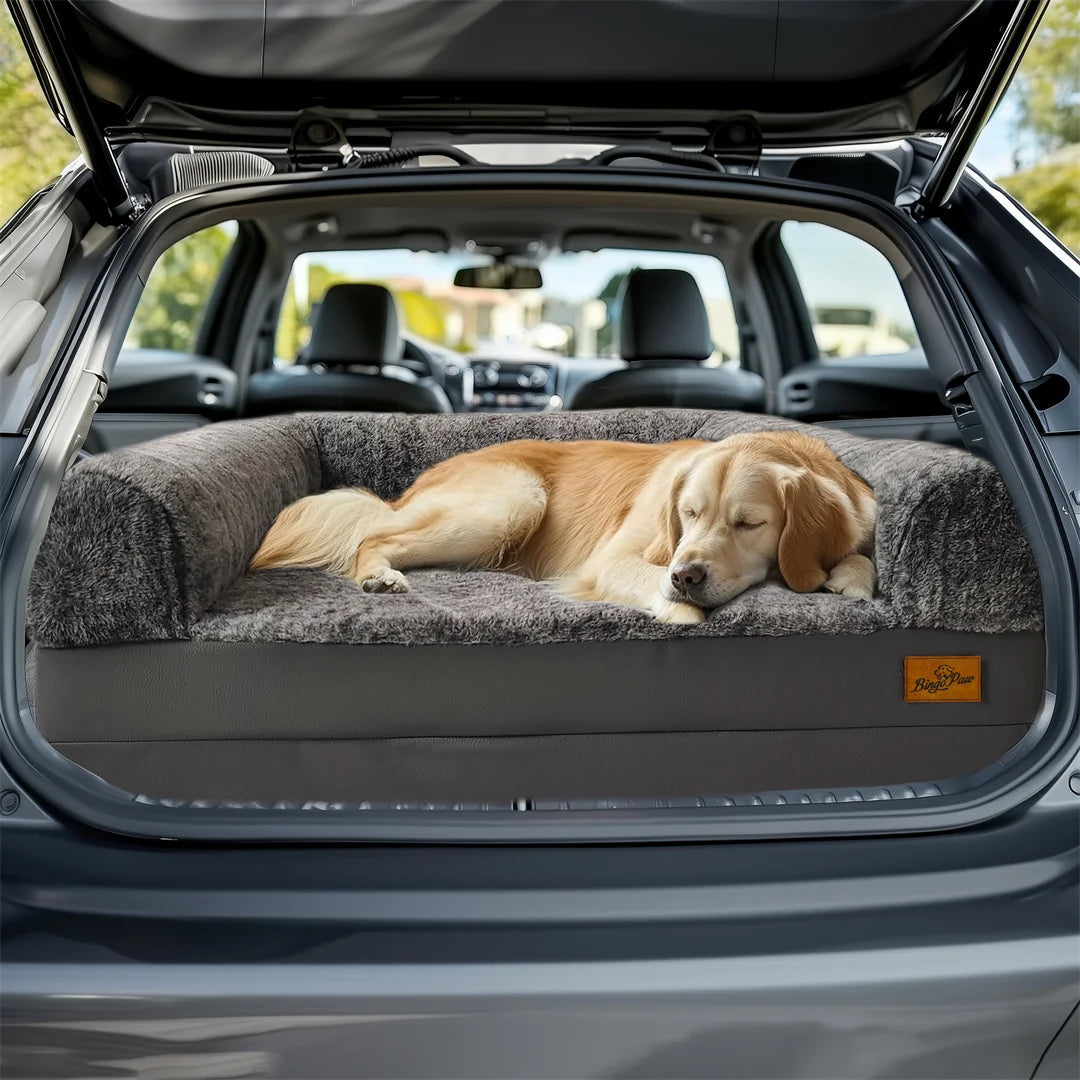 BINGOPAW Orthopedic Pet Bed With Plush Cover And Foldable Design