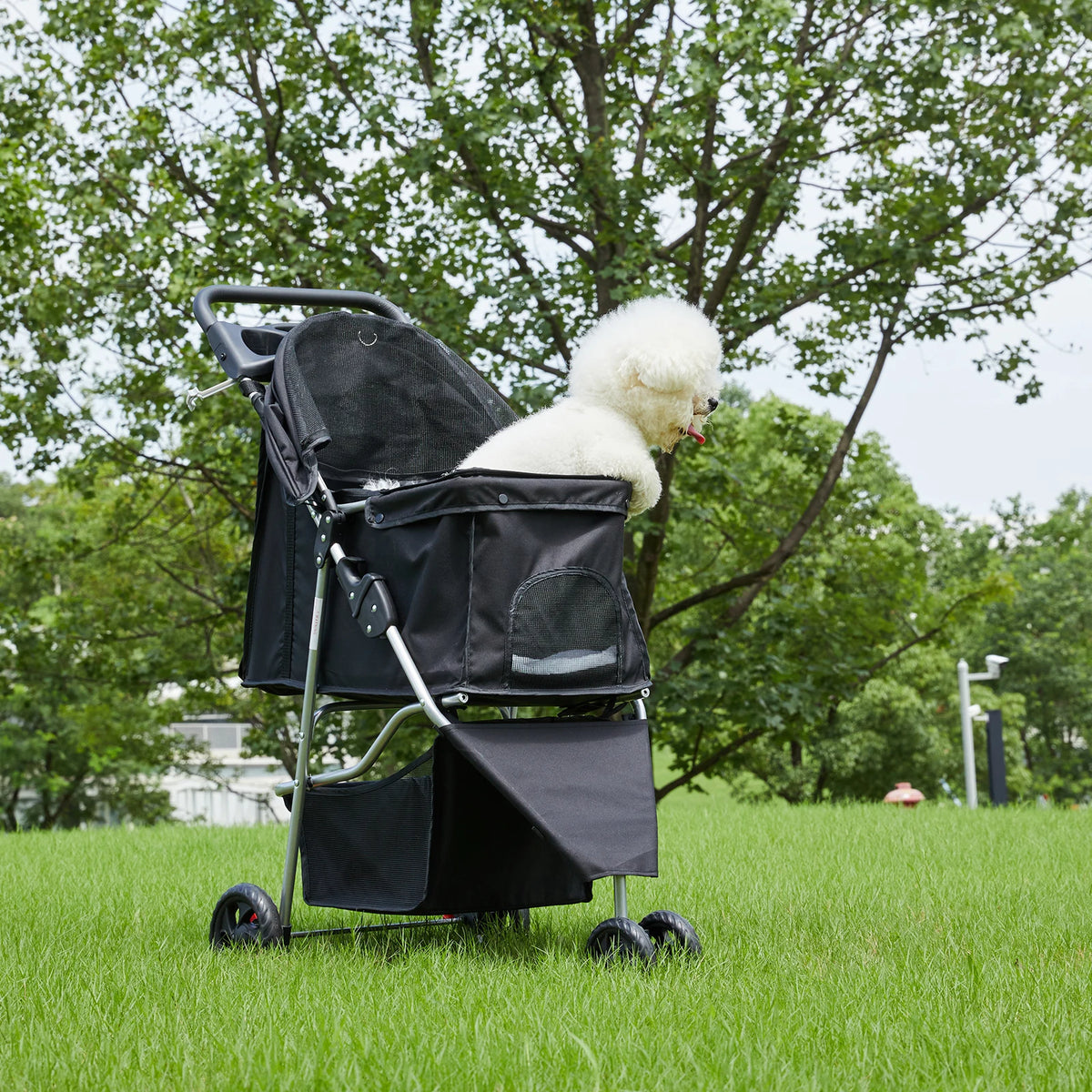 DUMOS Foldable 3 Wheel Pet Stroller For Small Dogs