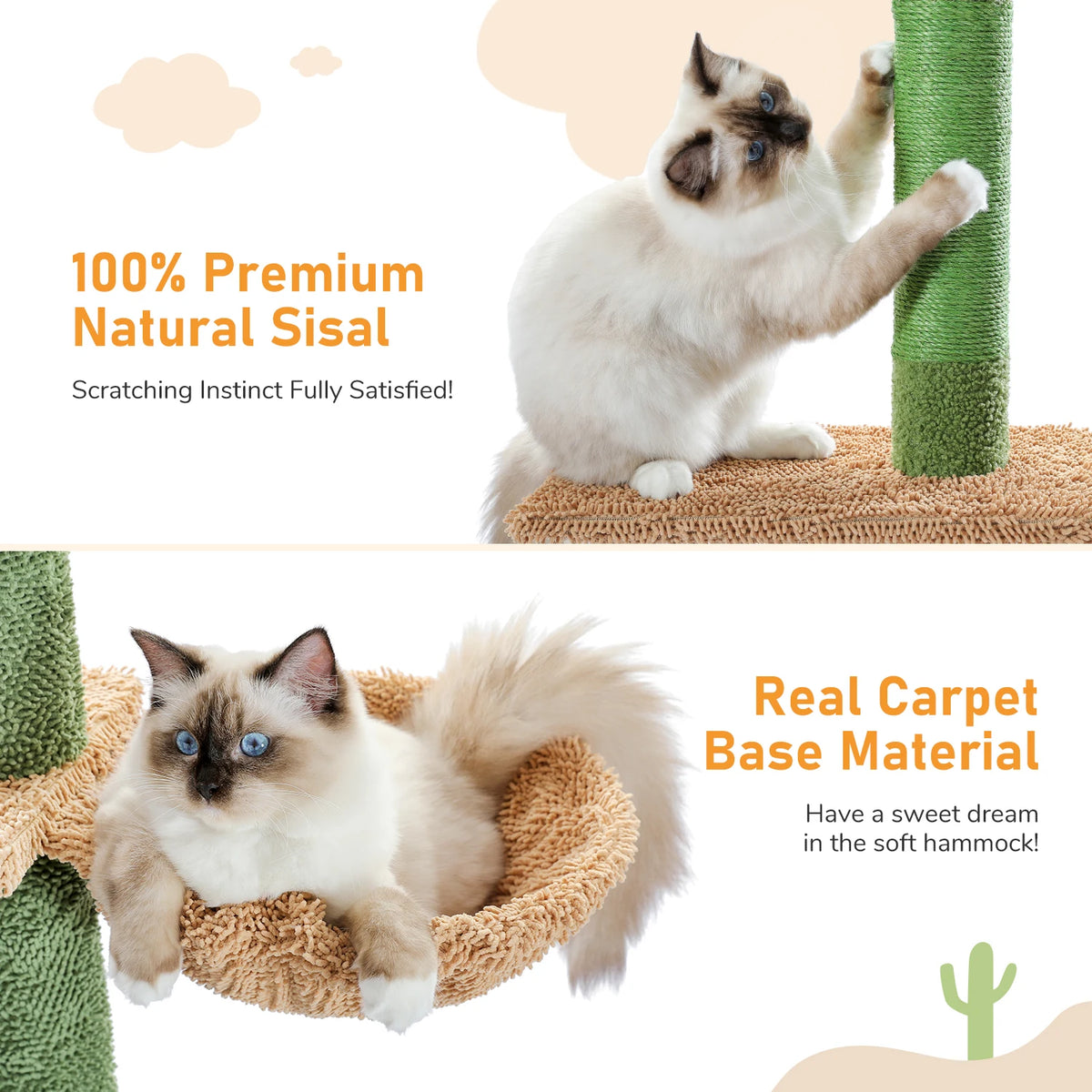 PAWZ Road Cat Tree Tower With Scratching Post And Hammock