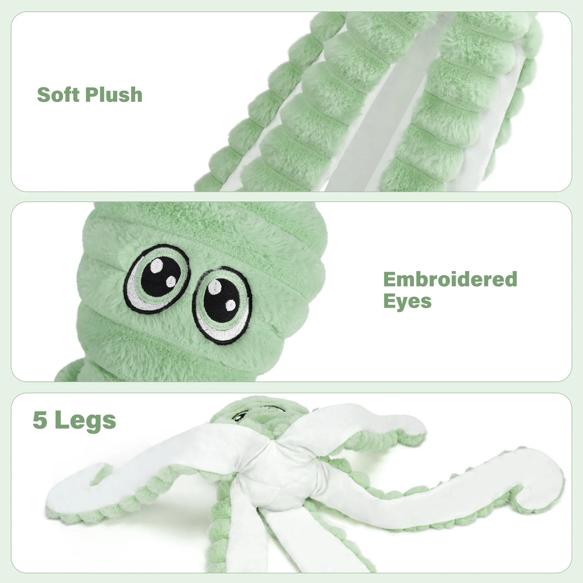 Octopus Plush Dog Toy With Squeaker For Chewing And Play