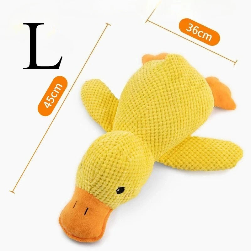 Plush Sleeping Duck Dog Toy for Chewing and Comfort