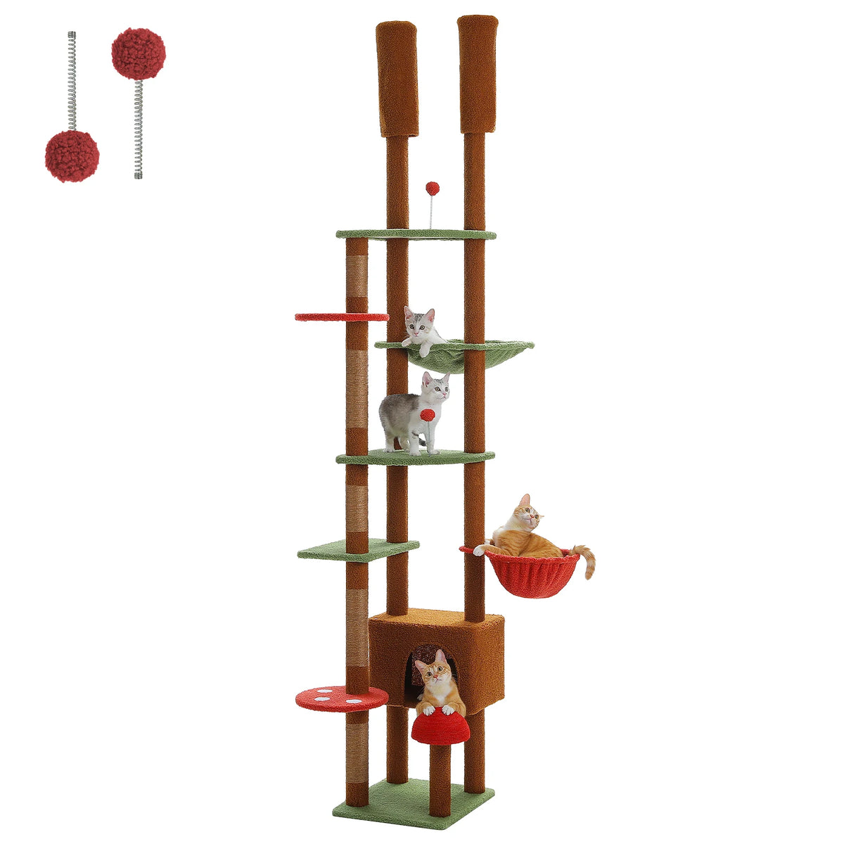 PawZ Road Height Adjustable Cat Tower With Sisal Scratching Posts