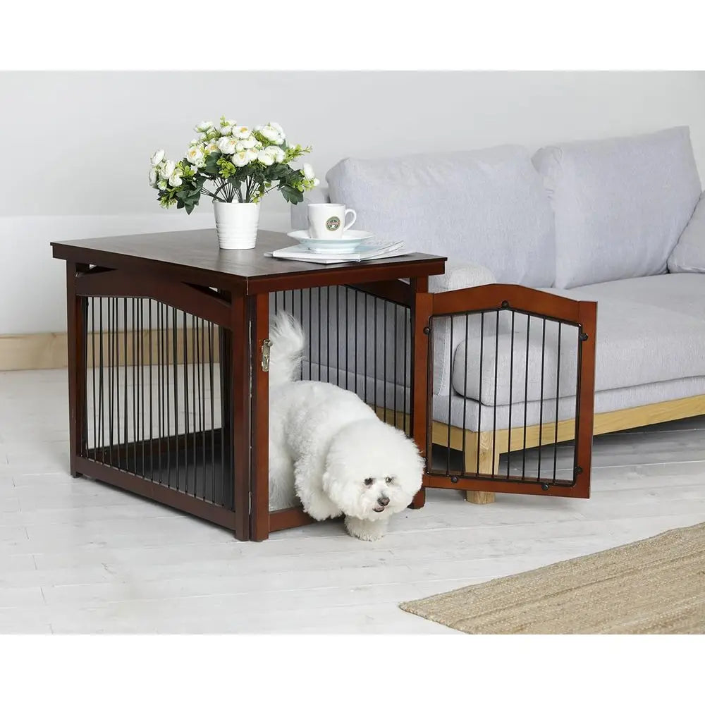 Adjustable Convertible Pet Crate And Secure Walk Through Gate