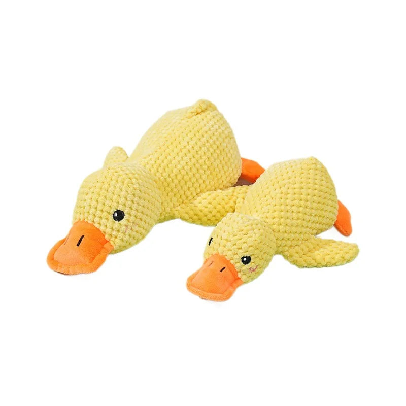 Plush Sleeping Duck Dog Toy for Chewing and Comfort
