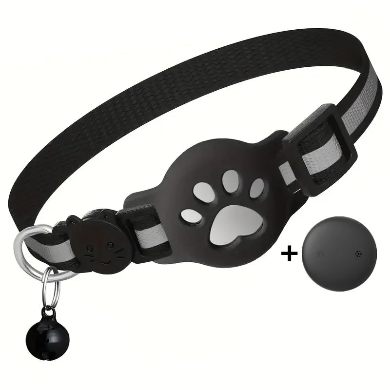 Reflective AirTag Cat Collar Featuring Quick Release And Waterproof Safety