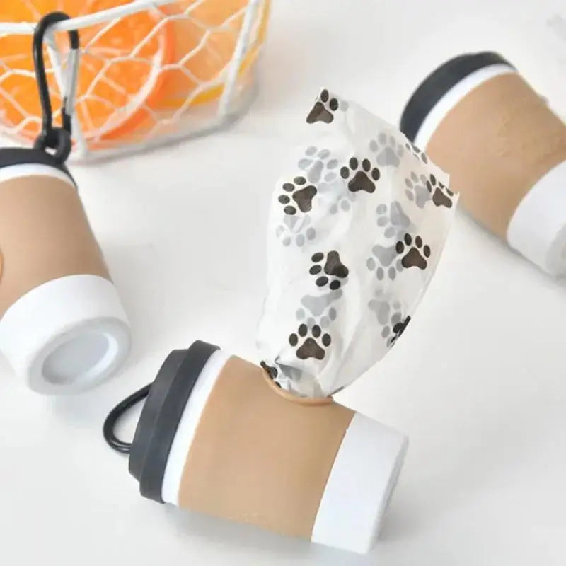 Portable Coffee Cup Design Pet Poop Bag Dispenser Dog Walking