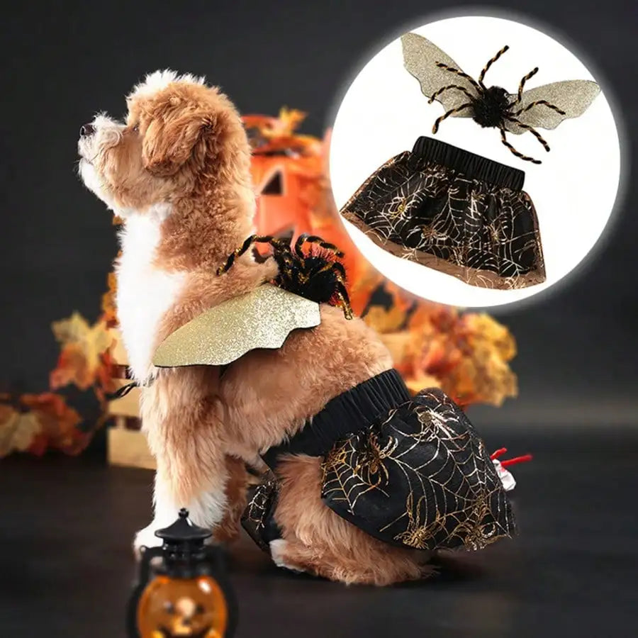 Adjustable Halloween Spider Costume for Dogs Funny Pet Party Outfit